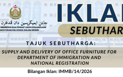 IKLAN SEBUTHARGA : SUPPLY AND DELIVERY OF OFFICE FURNITURE FOR DEPARTMENT OF IMMIGRATION AND NATIONAL REGISTRATION